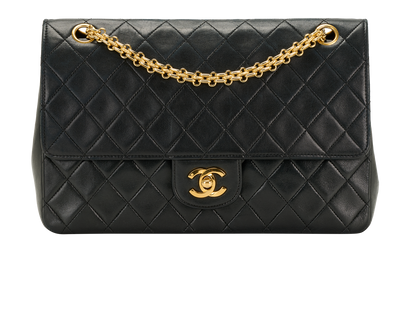 Medium Classic Double Flap, &pound;4,200, Handbags, Black, Lambskin Leather, Front view